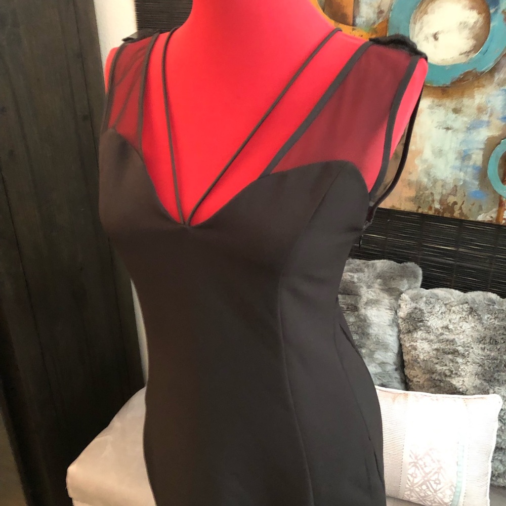 ***SOLD - NOT FOR SALE **bodycon black lace low back Vegas cocktail party sexy - Picture 3 of 9
